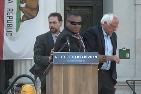 Protesters Denounce Sanders’ Support for Animal Agriculture